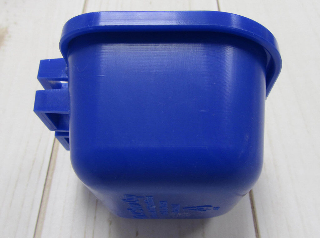 side view blue cup